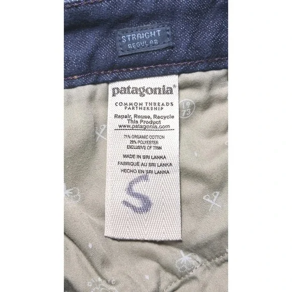 Patagonia Womens Denim Jeans 29 Dark Wash Blue Straight Mid Rise Organic Cotton - Picture 8 of 11